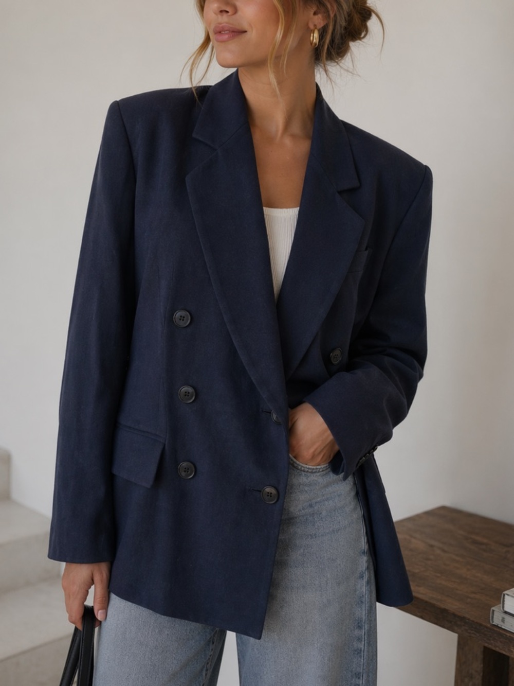 Jones New York Women’s Black Double Breasted Blazer size 4